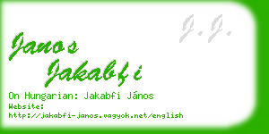 janos jakabfi business card